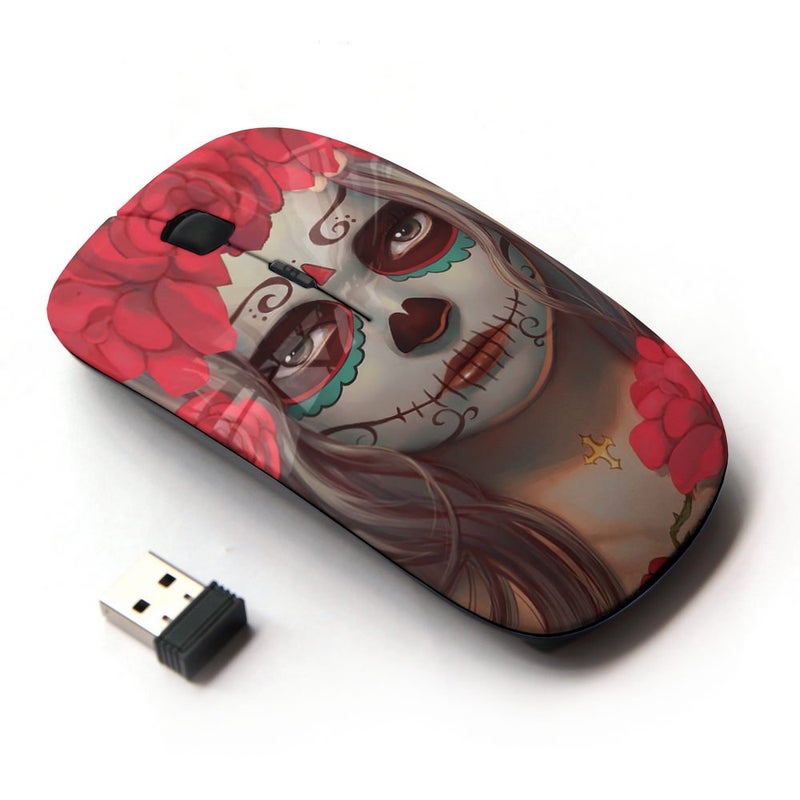 KOOLmouse ماوس KOOL [ ماوس لاسلكي بصري 2.4G [ جمجمة حلوى نسائية وردية جميلة ] - Image 1